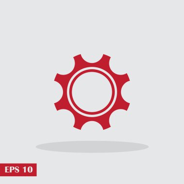 Gears'ı simge vektör. Düz tasarım stili