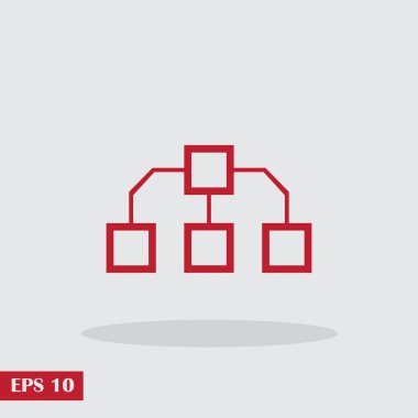 Akış şeması simgesi, vektör çizim. Düz tasarım stili