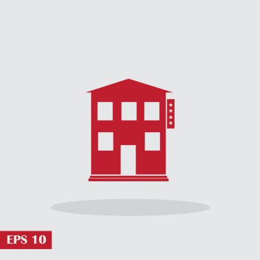 House simge. Yuvarlak düğmesi. Vektör çizim