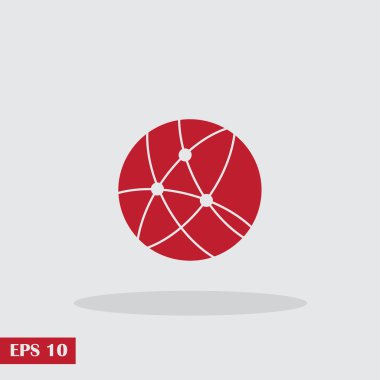 Küre simgesi. Düz tasarım stili
