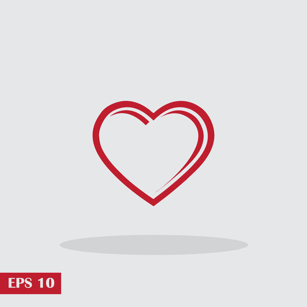 Heart icon, vector illustration. Flat design style