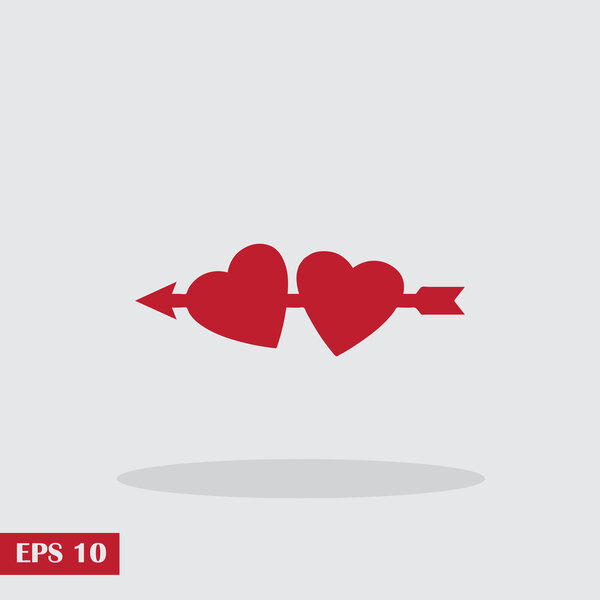 Heart icon, vector illustration. Flat design style