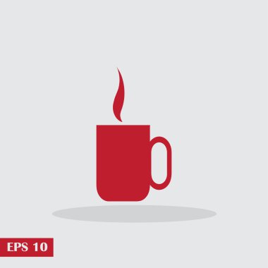 Bir fincan kahve vektör çizim. Düz tasarım stili