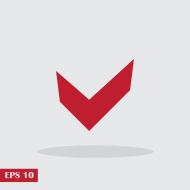 Düz onay işareti simgesi.