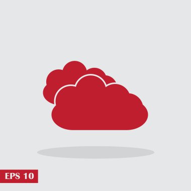 Bulut, vektör çizim düz simgesi.