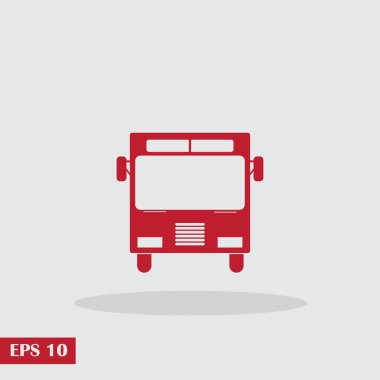 Otobüs simgesi, vektör illüstrasyonu. Düz tasarım biçimi