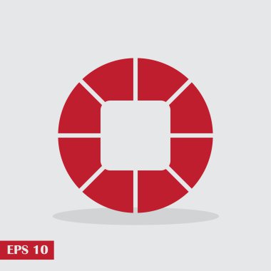 Kamera Mercek simgesi, vektör çizim. Düz tasarım stili