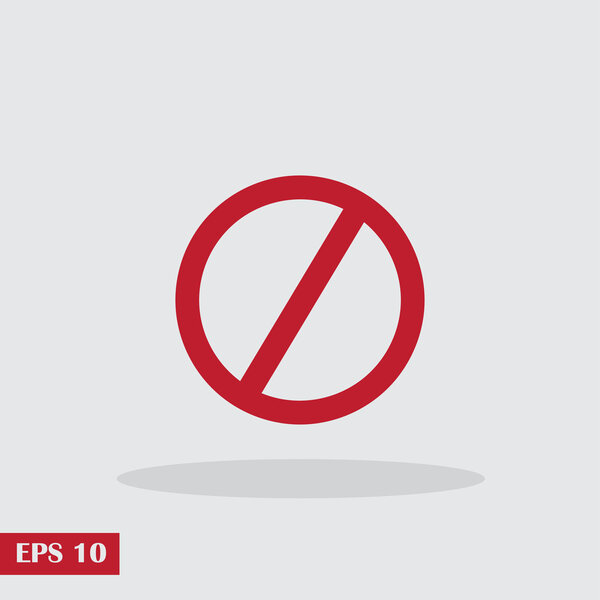 векторная иконка запрета. Плоский дизайн
