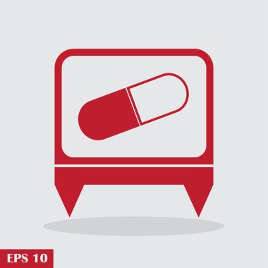 Hapları simgesi. Düz tasarım stili.