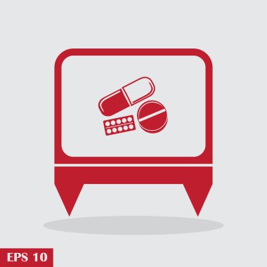 Hapları simgesi. Düz tasarım stili.