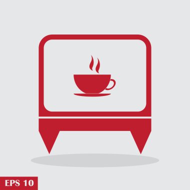 Bir fincan kahve vektör çizim. Düz tasarım stili