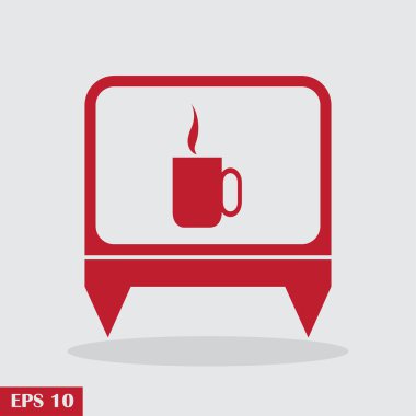 Bir fincan kahve vektör çizim. Düz tasarım stili