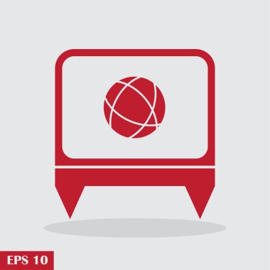 Küre simgesi. Düz tasarım stili