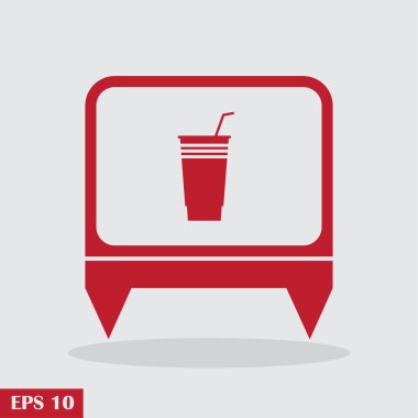 Bir fincan kahve vektör çizim. Düz tasarım stili