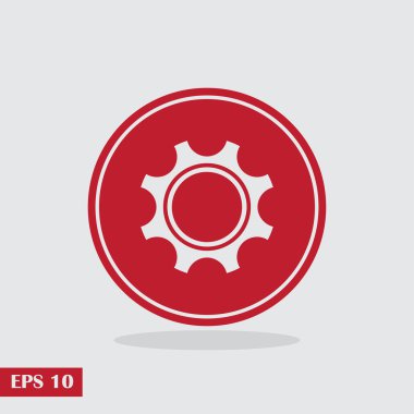 Gears'ı simge vektör. Düz tasarım stili