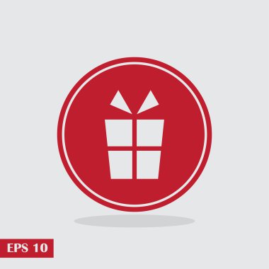 Hediye simgesi. Vektör çizim. Düz tasarım stili.