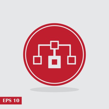 Akış şeması simgesi, vektör çizim. Düz tasarım stili