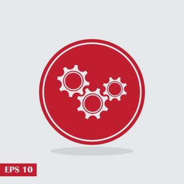 Gears'ı simge vektör. Düz tasarım stili