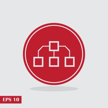 Akış şeması simgesi, vektör çizim. Düz tasarım stili