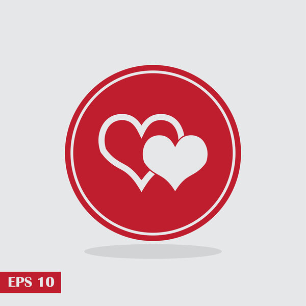 Heart icon, vector illustration. Flat design style