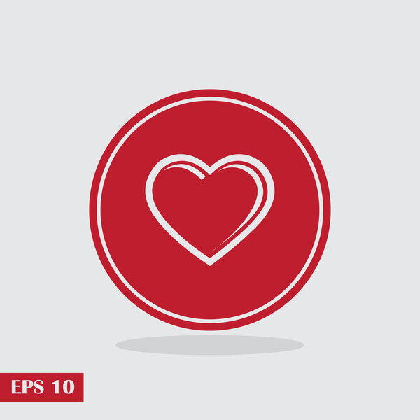 Heart icon, vector illustration. Flat design style