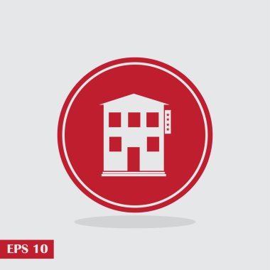 House simge. Yuvarlak düğmesi. Vektör çizim