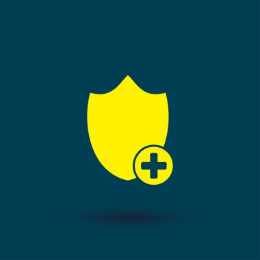 Kalkan simgesi, vektör çizimi. düz tasarım biçimi