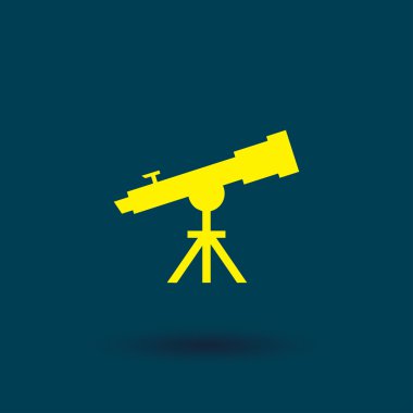 Spyglass vektör simgesi. Düz tasarım stili