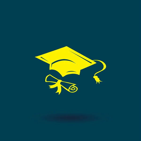 Ícone de boné de graduação. web design — Vetor de Stock