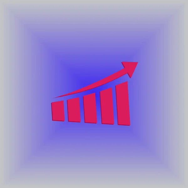 Chart icon, vector illustration. Flat design style — Stock Vector