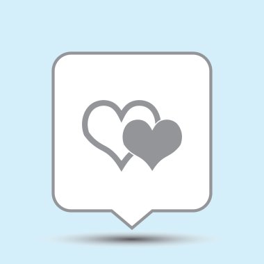 Kalp ikonu, vektör çizimi. düz tasarım biçimi