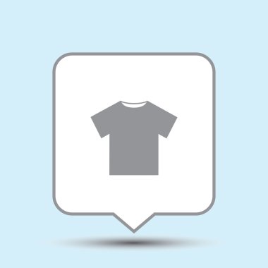 T-shirt simgesi, vektör çizim. Düz tasarım stili