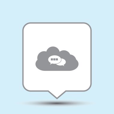 Bulut, vektör çizim düz simgesi.