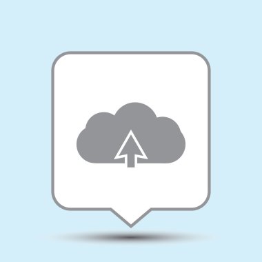 Bulut, vektör çizim düz simgesi.