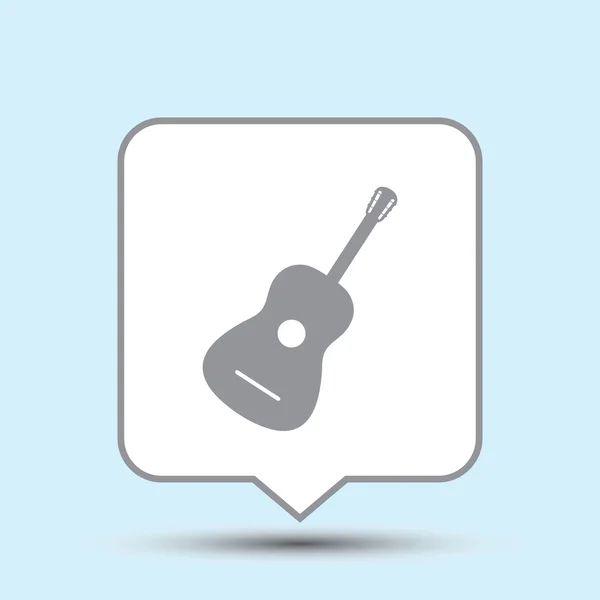 Icono del vector de guitarra. Estilo de diseño plano — Vector de stock