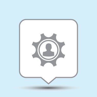 Gears'ı simge vektör. Düz tasarım stili