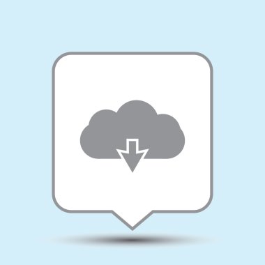 Bulut, vektör çizim düz simgesi.