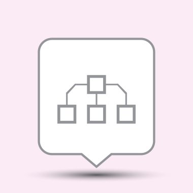 Akış şeması simgesi, vektör çizim. Düz tasarım stili