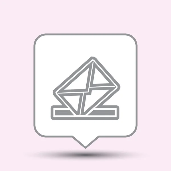 Icono de correo, ilustración vectorial. estilo de diseño plano — Vector de stock