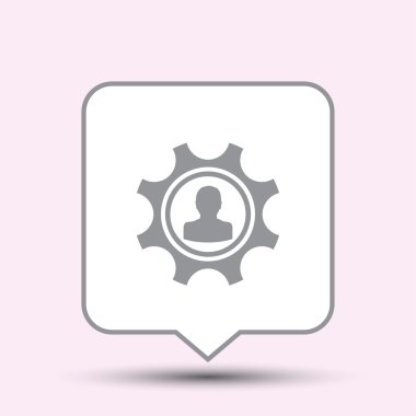 Gears'ı simge vektör. Düz tasarım stili