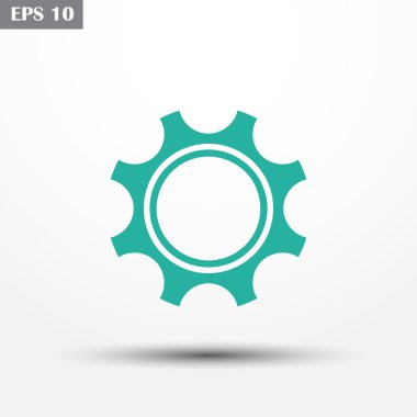 Gears'ı simge vektör. Düz tasarım stili