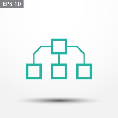 Akış şeması simgesi, vektör çizim. Düz tasarım stili