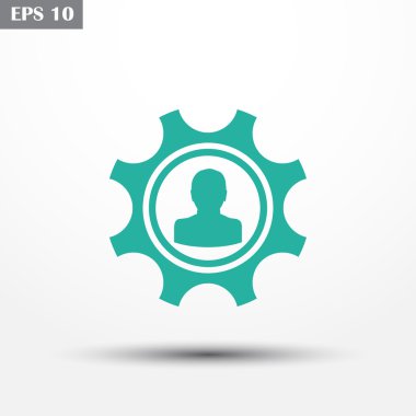 Gears'ı simge vektör. Düz tasarım stili