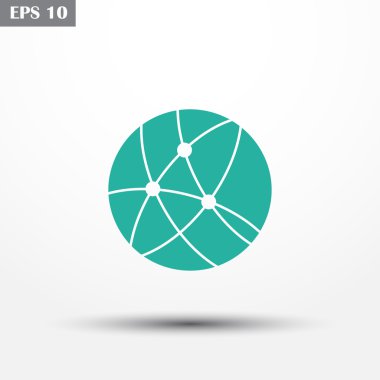 Küre simgesi. Düz tasarım stili