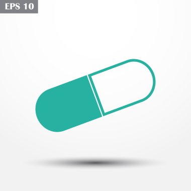 Hapları simgesi. Düz tasarım stili.