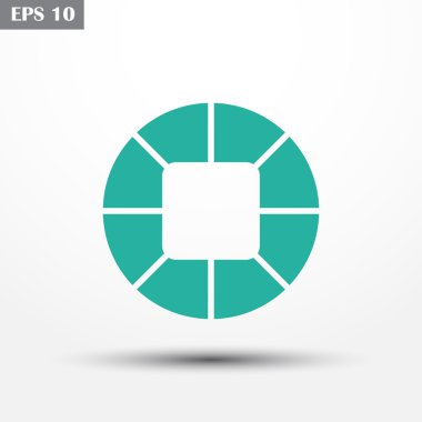 Kamera Mercek simgesi, vektör çizim. Düz tasarım stili