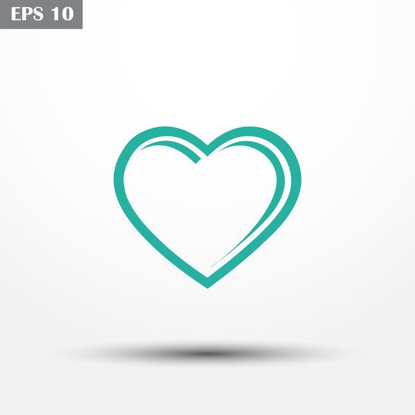 Heart icon, vector illustration. Flat design style
