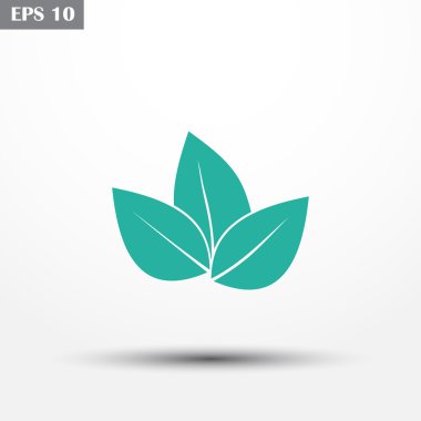 Yaprak vektör simgesi. Düz tasarım stili.