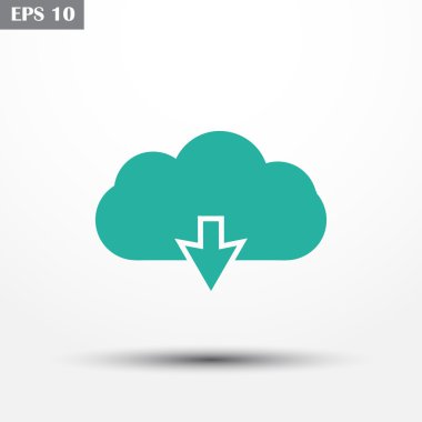 Bulut, vektör çizim düz simgesi.