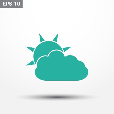 Bulut, vektör çizim düz simgesi.